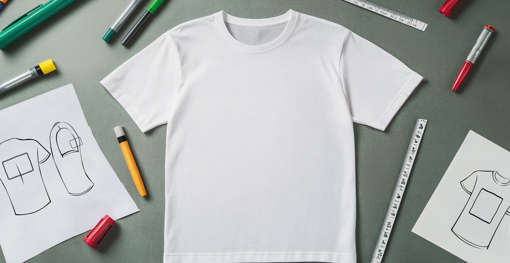 Professionnel vu de profil portant un t-shirt corporate blanc dans un environnement de bureau moderne lumineux, logo discret visible côté cœur lors d'une posture de travail naturelle